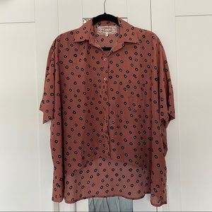 Anthro Burnt Orange Button Down Shirt